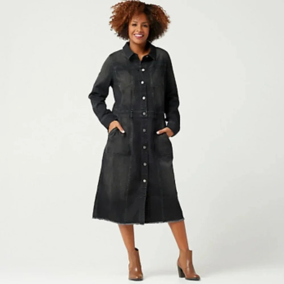 LOGO by Lori Goldstein Jackets & Blazers - LOGO by Lori Goldstein Sz 2 Denim Duster Jacket